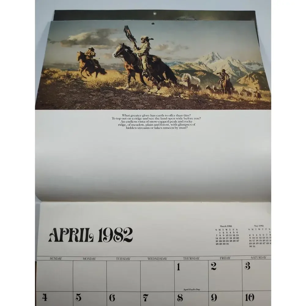 Frank McCarthy & Louis L'Amour Calendar 1982 with L'Amour's West Map